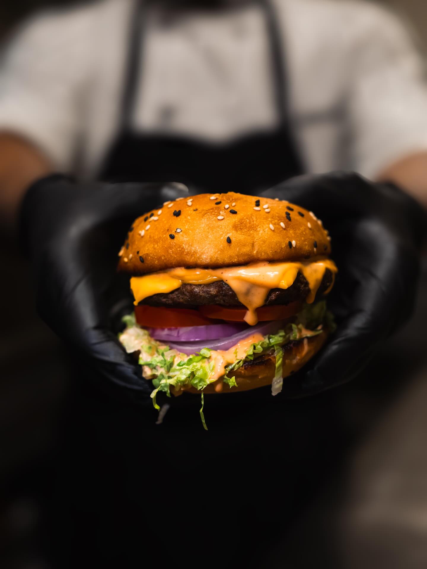 Hand-stacked classic burger