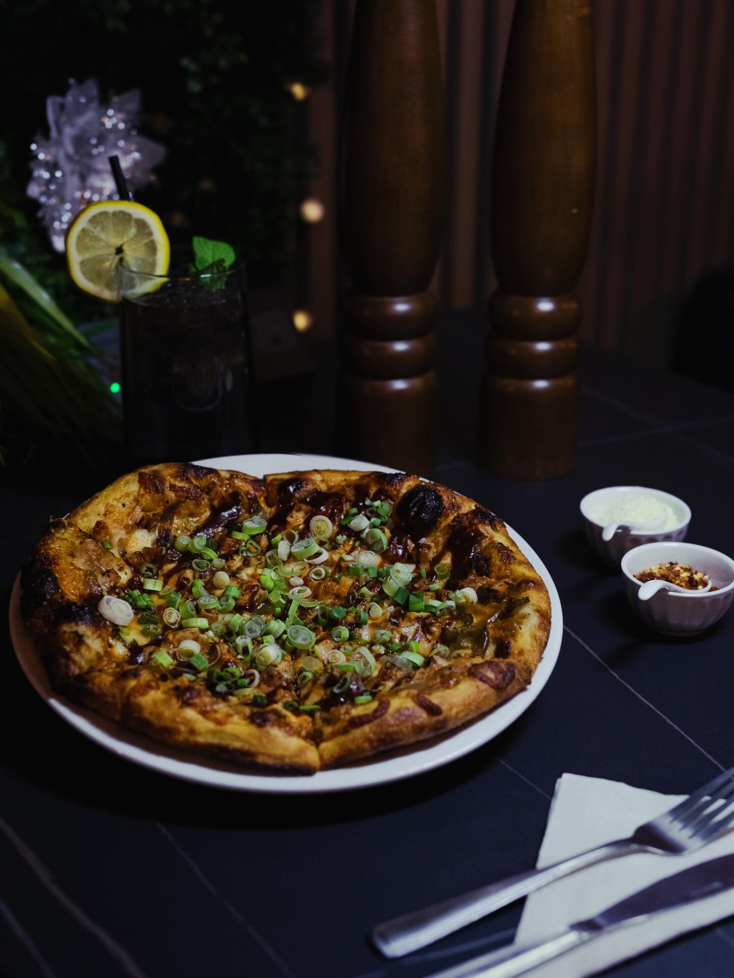 BBQ chicken pizza
